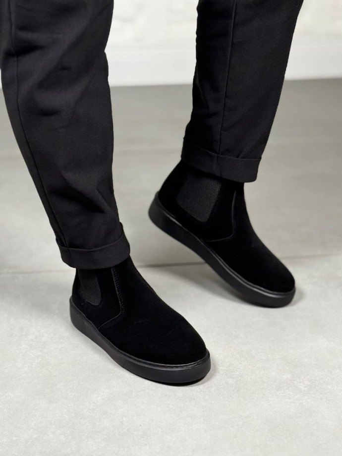 2025 SİYAH SÜET CHELSEA SISLEY EVA TABAN BOT - SİYAH SÜET