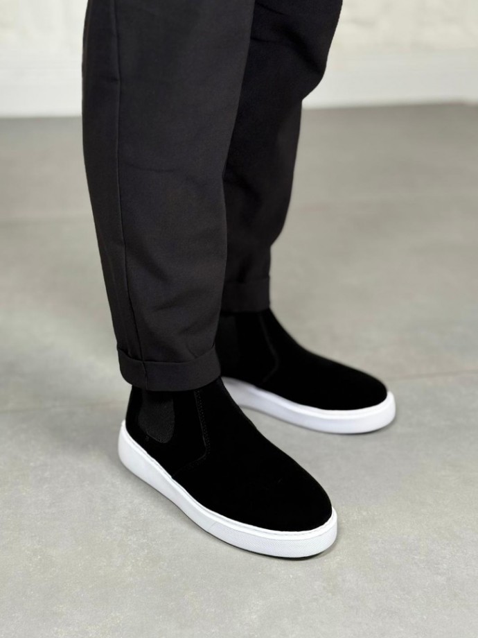 2025 SİYAH SÜET CHELSEA SISLEY EVA TABAN BOT - SİYAH SÜET