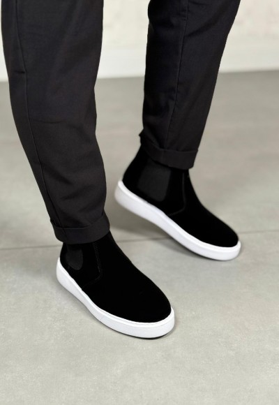 2025 SİYAH SÜET CHELSEA SISLEY EVA TABAN BOT - SİYAH SÜET