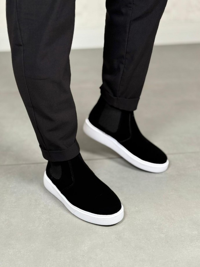 2025 SİYAH SÜET CHELSEA SISLEY EVA TABAN BOT - SİYAH SÜET