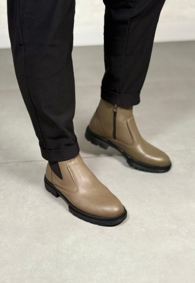 2025 BEJ DERİ KIŞLIK CRAZY KAUÇUK TABAN BOT - BEJ DERİ BOT