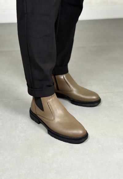 2025 BEJ DERİ KIŞLIK CRAZY KAUÇUK TABAN BOT - BEJ DERİ BOT