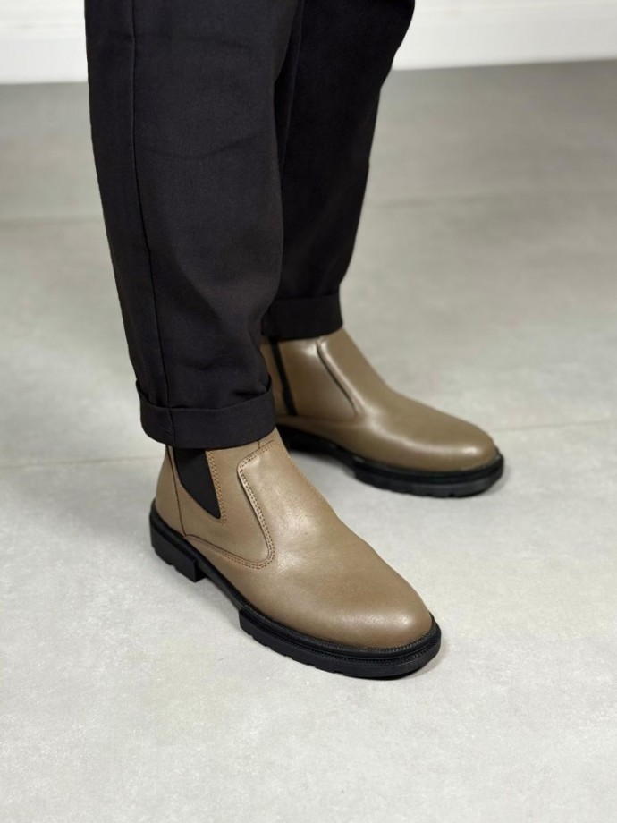 2025 BEJ DERİ KIŞLIK CRAZY KAUÇUK TABAN BOT - BEJ DERİ BOT