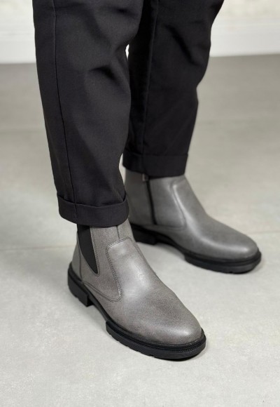 2025 GRİ DERİ KIŞLIK CRAZY KAUÇUK TABAN BOT - GRİ DERİ BOT