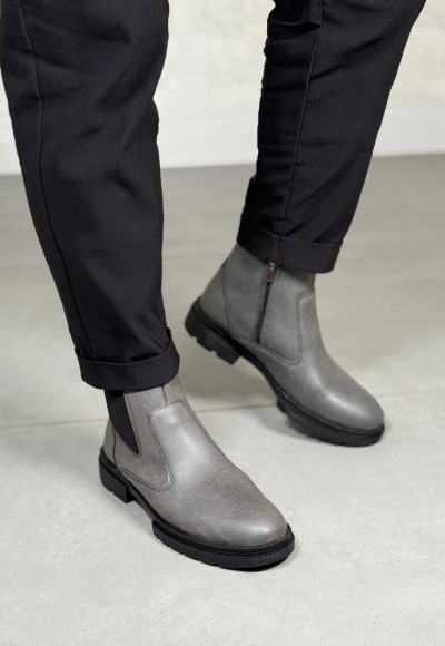 2025 GRİ DERİ KIŞLIK CRAZY KAUÇUK TABAN BOT - GRİ DERİ BOT