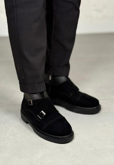 2025 SİYAH SÜET EVA ÇİFT TOKALI BOT - SİYAH SÜET DERİ 