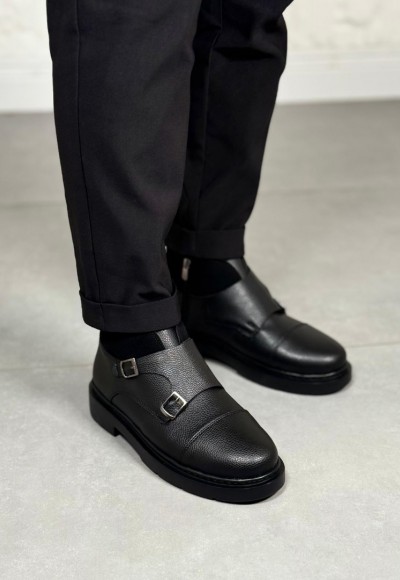 2025 SİYAH DERİ EVA ÇİFT TOKALI BOT - SİYAH DERİ