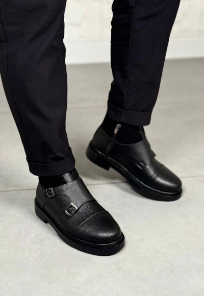 2025 SİYAH DERİ EVA ÇİFT TOKALI BOT - SİYAH DERİ