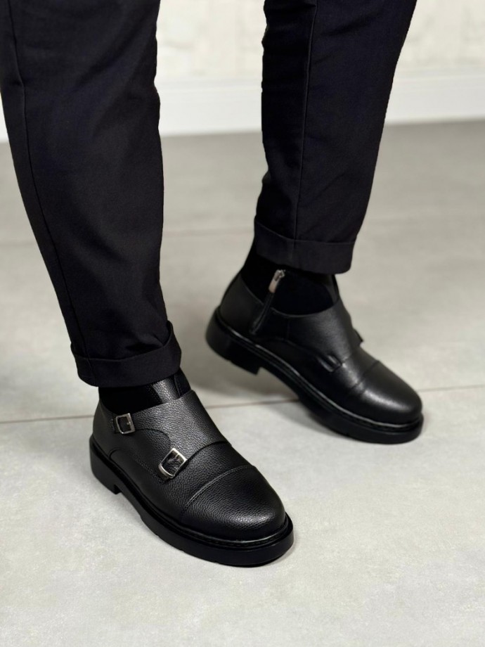 2025 SİYAH DERİ EVA ÇİFT TOKALI BOT - SİYAH DERİ