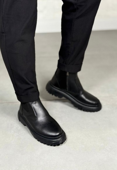 2025 SİYAH MAT DERİ PRD FERMUARLI EVA TABAN BOT - SİYAH MAT DERİ BOT