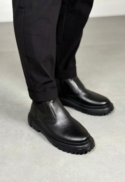 2025 SİYAH MAT DERİ PRD FERMUARLI EVA TABAN BOT - SİYAH MAT DERİ BOT