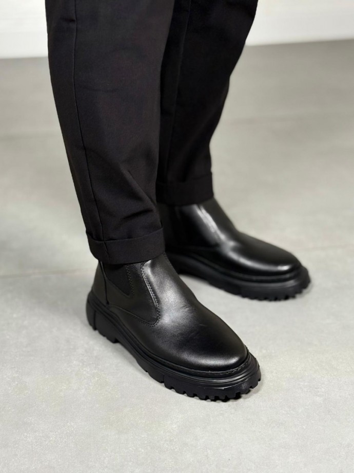 2025 SİYAH MAT DERİ PRD FERMUARLI EVA TABAN BOT - SİYAH MAT DERİ BOT