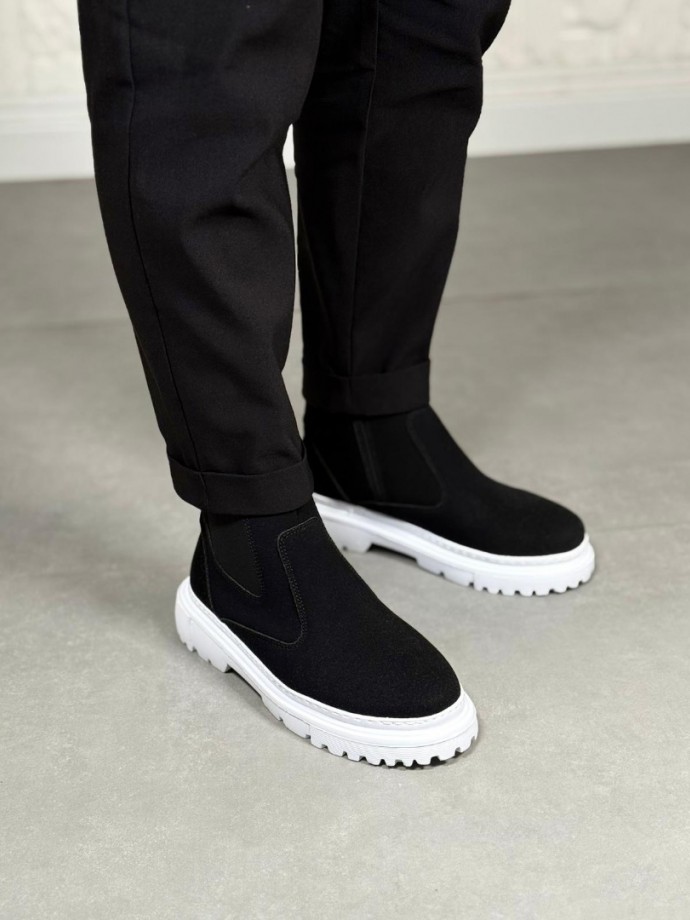 2025 SİYAH SÜET DERİ PRD FERMUARLI EVA TABAN BOT - SİYAH SÜET DERİ BOT