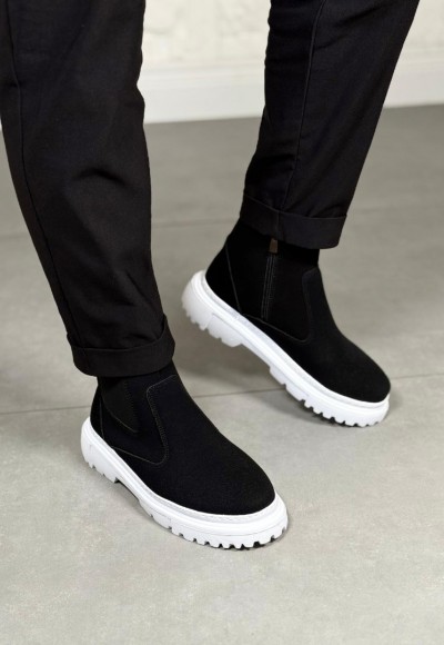 2025 SİYAH SÜET DERİ PRD FERMUARLI EVA TABAN BOT - SİYAH SÜET DERİ BOT