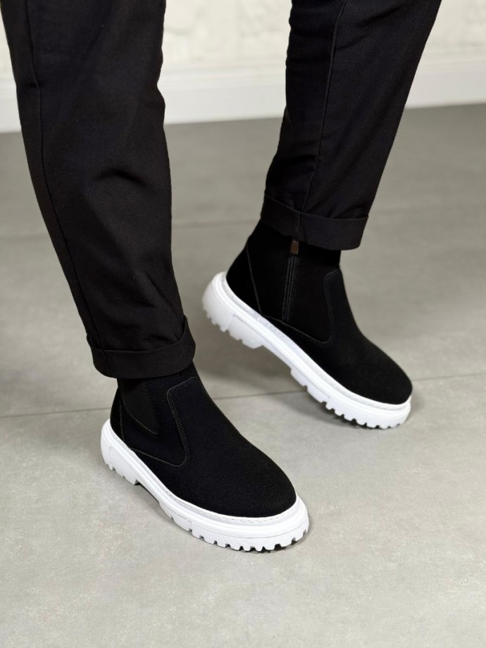 2025 SİYAH SÜET DERİ PRD FERMUARLI EVA TABAN BOT - SİYAH SÜET DERİ BOT