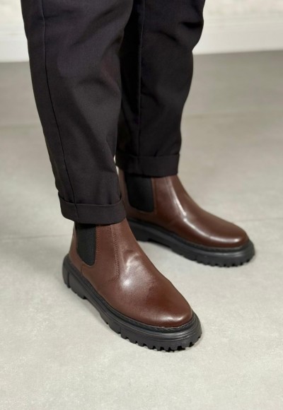 2025 KAHVE DERİ PRD BANDAJLI EVA TABAN BOT - KAHVERENGİ DERİ BOT