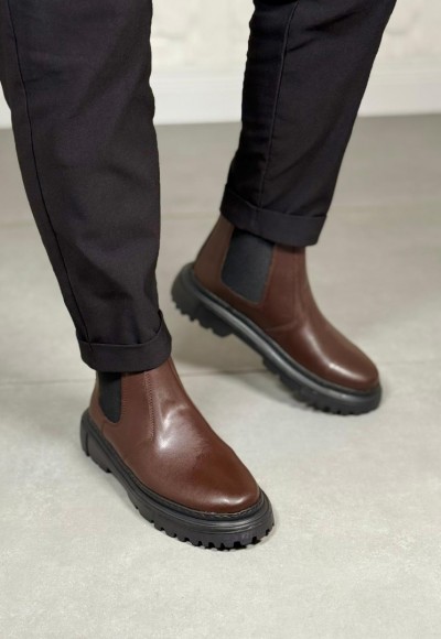 2025 KAHVE DERİ PRD BANDAJLI EVA TABAN BOT - KAHVERENGİ DERİ BOT