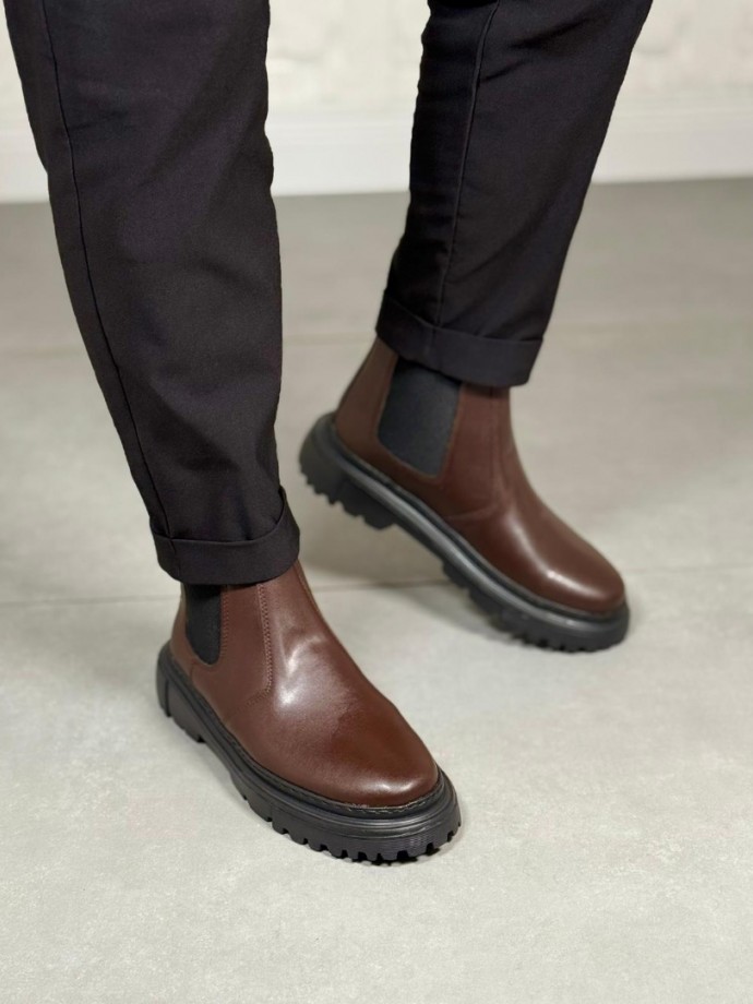 2025 KAHVE DERİ PRD BANDAJLI EVA TABAN BOT - KAHVERENGİ DERİ BOT