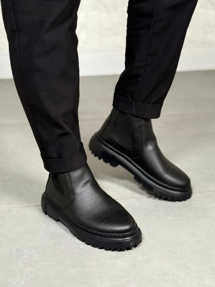 2025 SİYAH ŞRİNGIL DERİ PRD BANDAJLI EVA TABAN BOT - SİYAH ŞRINGIL DERİ BOT