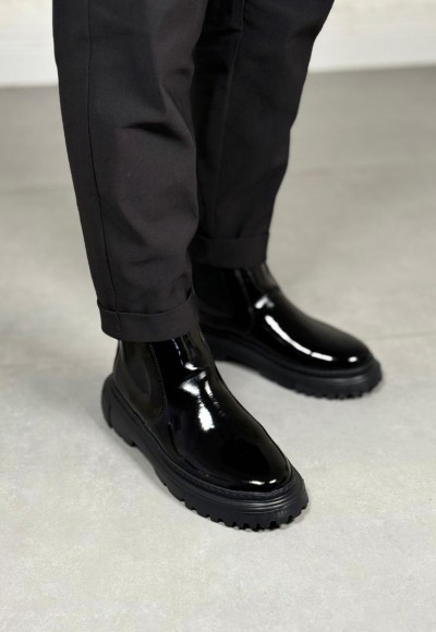 2025 SİYAH RUGAN DERİ PRD BANDAJLI EVA TABAN BOT - SİYAH RUGAN DERİ BOT