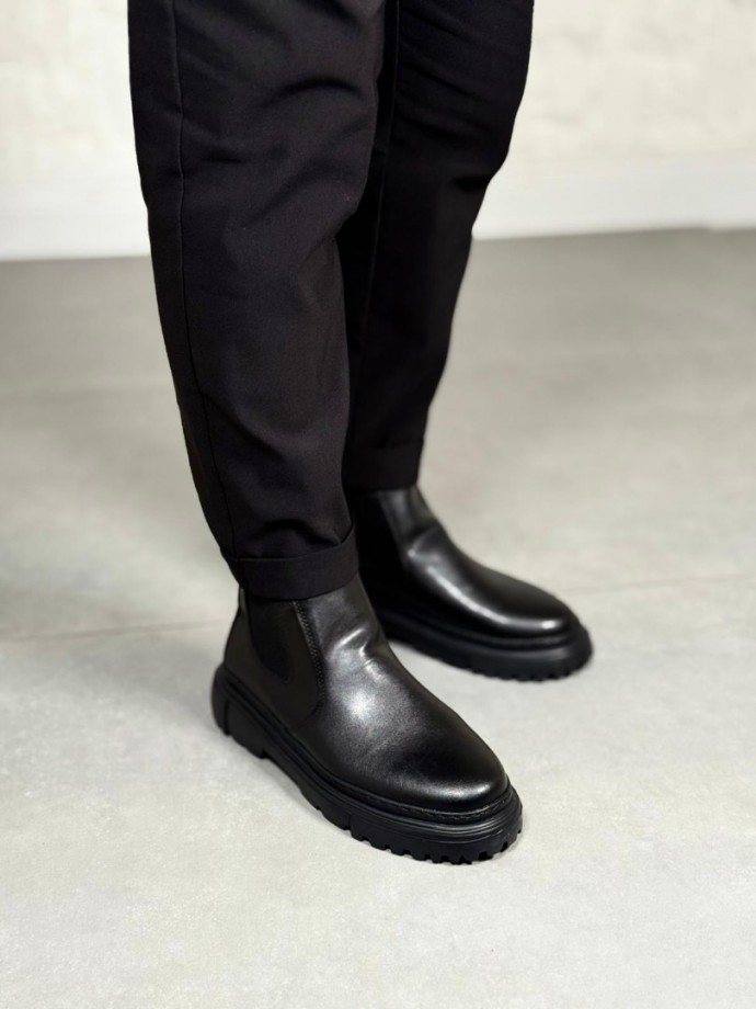 2025 SİYAH MAT DERİ PRD BANDAJLI EVA TABAN BOT - SİYAH MAT DERİ BOT