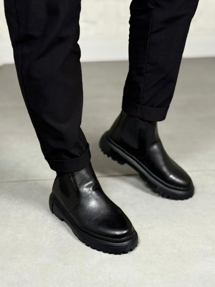 2025 SİYAH MAT DERİ PRD BANDAJLI EVA TABAN BOT - SİYAH MAT DERİ BOT