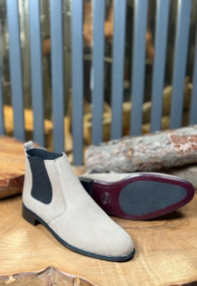 2025 KLASİK İTALYAN BANDAJLI KUM BEJİ SÜET BOT - KUM BEJİ SÜET