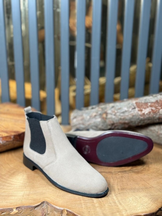 2025 KLASİK İTALYAN BANDAJLI KUM BEJİ SÜET BOT - KUM BEJİ SÜET