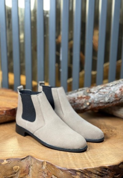 2025 KLASİK İTALYAN BANDAJLI KUM BEJİ SÜET BOT - KUM BEJİ SÜET