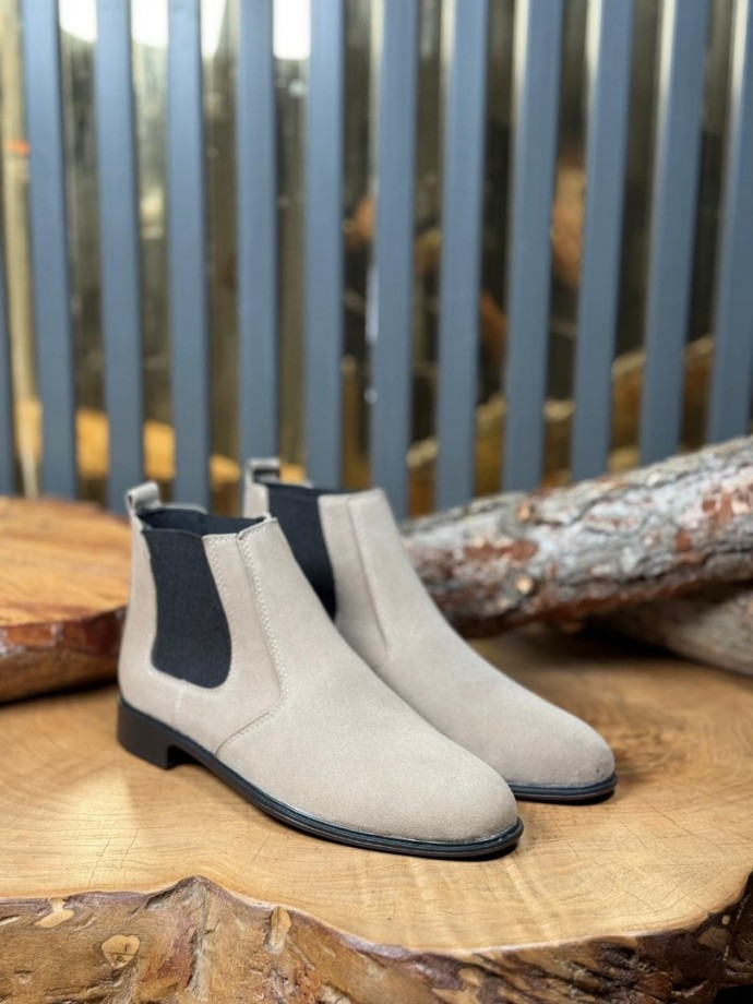 2025 KLASİK İTALYAN BANDAJLI KUM BEJİ SÜET BOT - KUM BEJİ SÜET