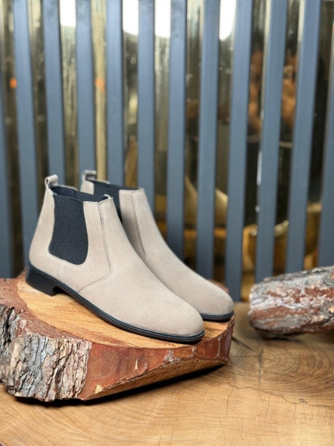 2025 KLASİK İTALYAN BANDAJLI KUM BEJİ SÜET BOT - KUM BEJİ SÜET