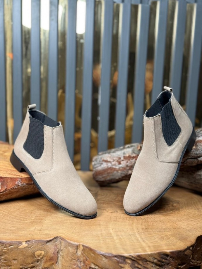 2025 KLASİK İTALYAN BANDAJLI KUM BEJİ SÜET BOT - KUM BEJİ SÜET