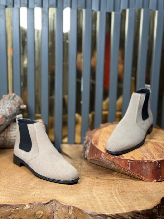 2025 KLASİK İTALYAN BANDAJLI KUM BEJİ SÜET BOT - KUM BEJİ SÜET