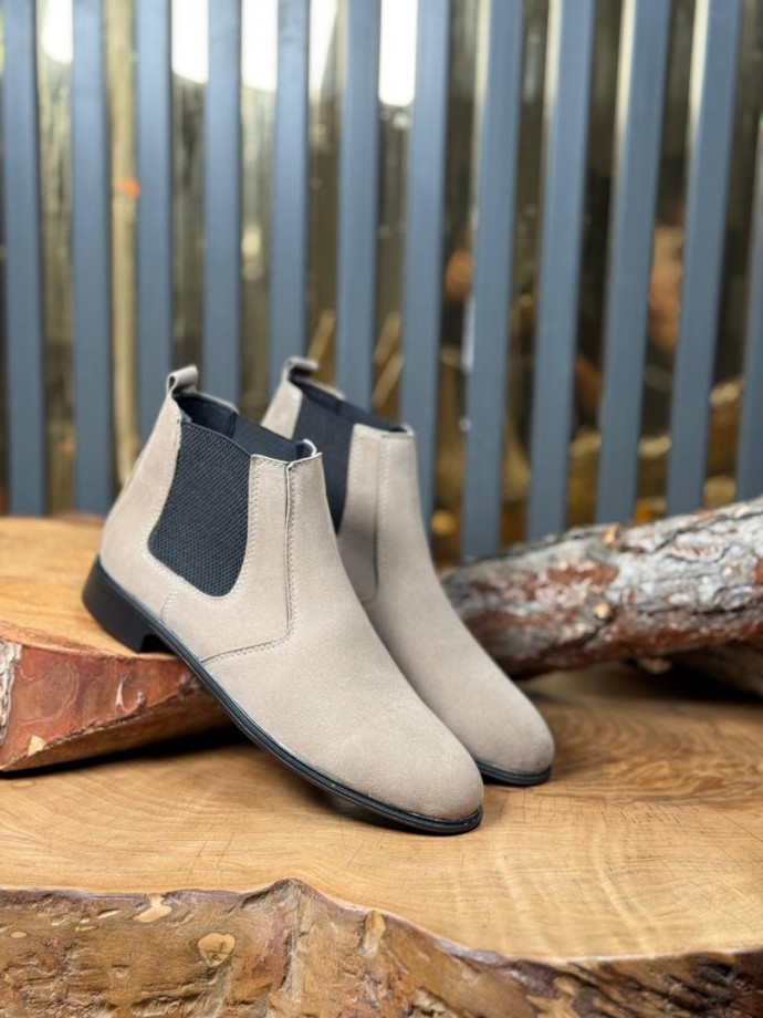 2025 KLASİK İTALYAN BANDAJLI KUM BEJİ SÜET BOT - KUM BEJİ SÜET