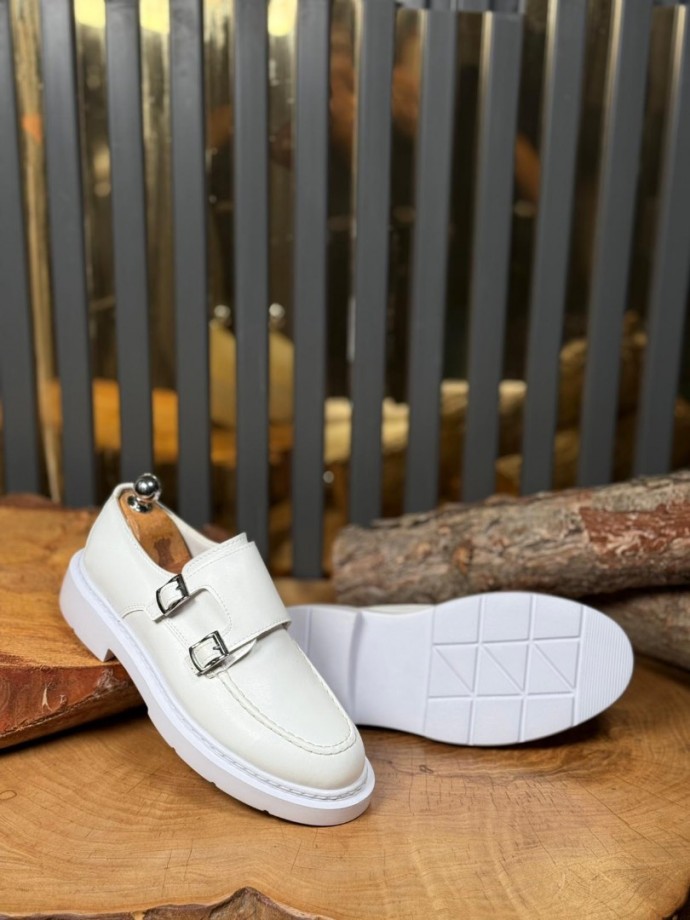 YENİ SEZON PRD ÇİFT TOKALI PREMİUM CASUAL MODEL  - BEYAZ DERİ