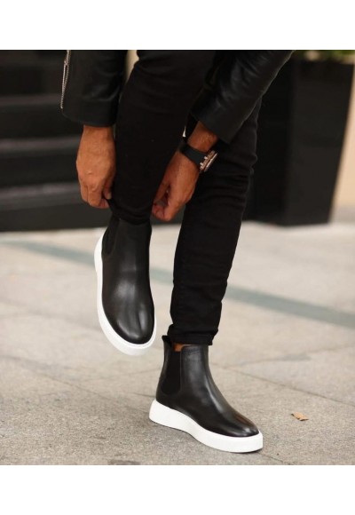 2025 SİYAH DERİ CHELSEA SISLEY EVA TABAN BOT - SİYAH MAT DERİ BOT