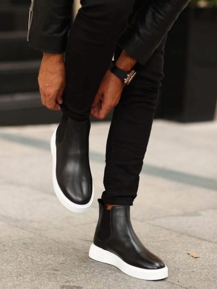 2025 SİYAH DERİ CHELSEA SISLEY EVA TABAN BOT - SİYAH MAT DERİ BOT