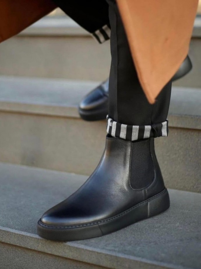 2025 SİYAH DERİ CHELSEA SISLEY EVA TABAN BOT - SİYAH MAT DERİ BOT