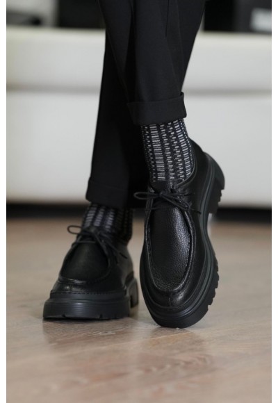 YENİ SEZON ZR PREMİUM CASUAL MODEL - SİYAH PÜTÜR DERİ