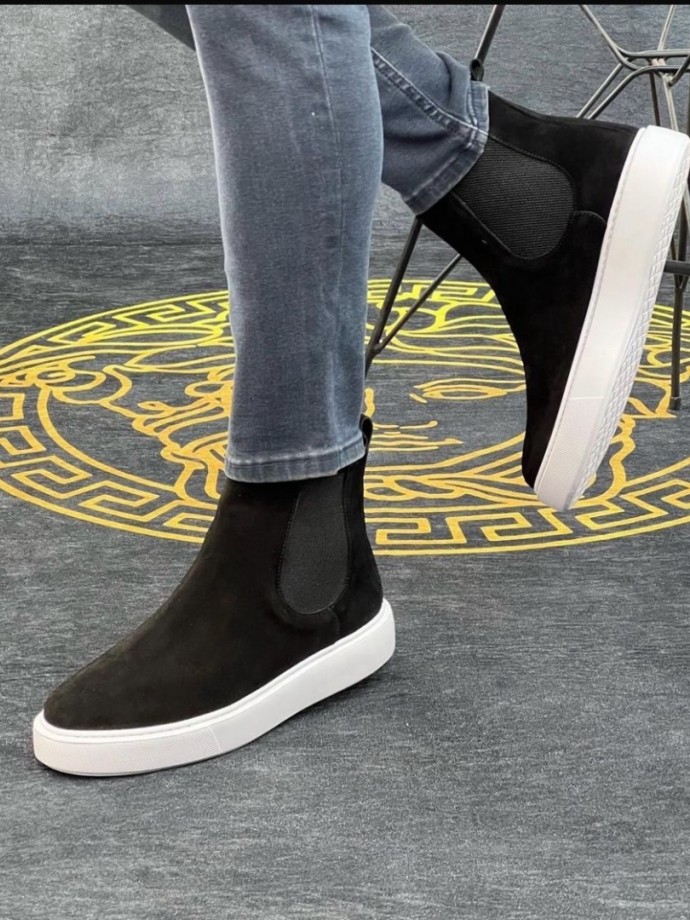  2025 SİYAH SÜET CHELSEA SİSLEY EVA TABAN BOT  - SİYAH SÜET BOT