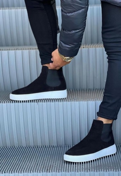  2025 SİYAH SÜET CHELSEA SİSLEY EVA TABAN BOT  - SİYAH SÜET BOT