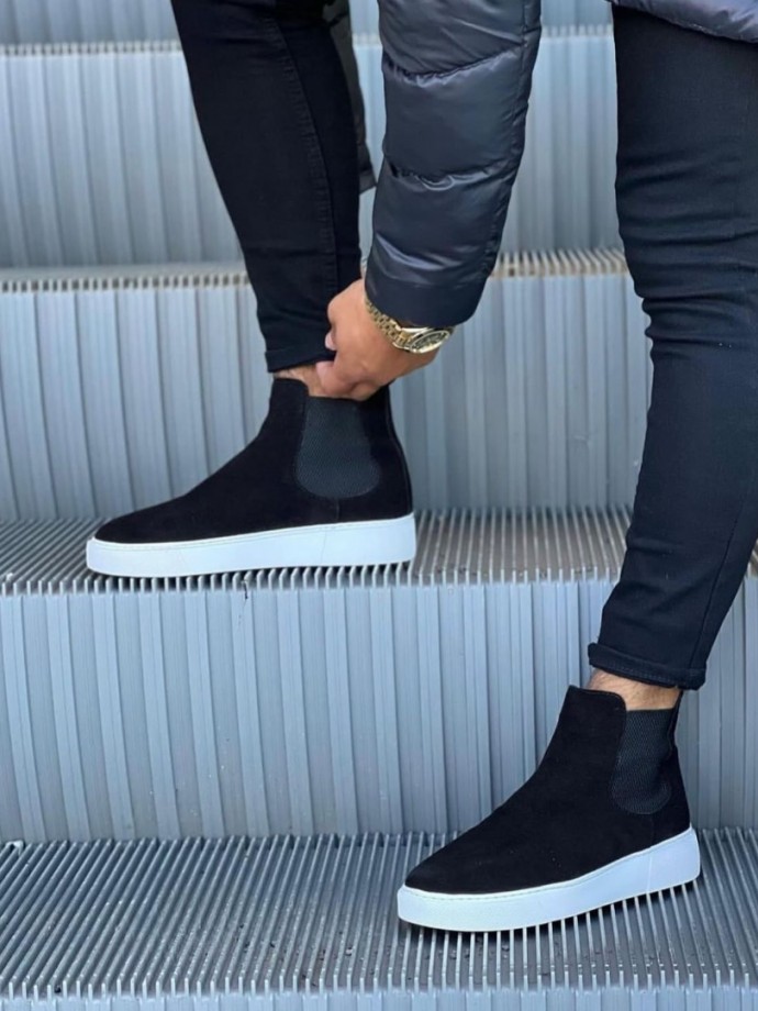  2025 SİYAH SÜET CHELSEA SİSLEY EVA TABAN BOT  - SİYAH SÜET BOT