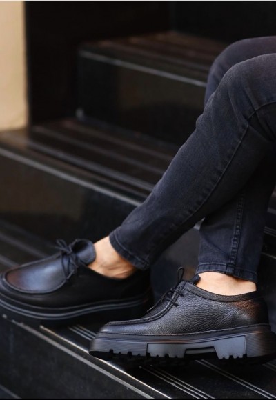 YENİ SEZON ZR PREMİUM CASUAL MODEL - SİYAH PÜTÜR DERİ