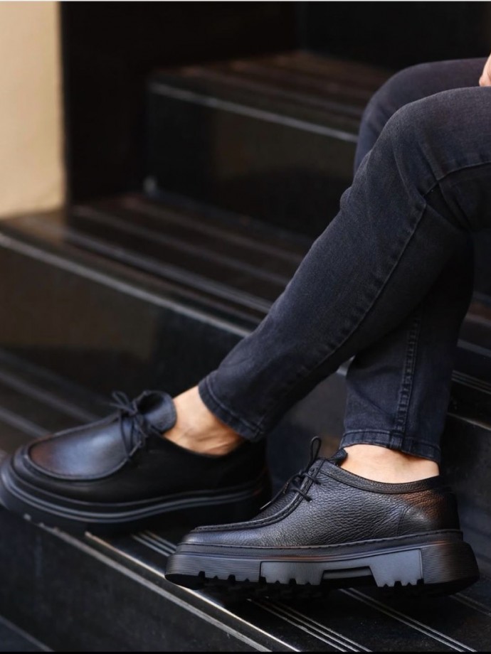 YENİ SEZON ZR PREMİUM CASUAL MODEL - SİYAH PÜTÜR DERİ