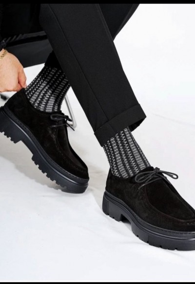 YENİ SEZON ZR CASUAL MODEL - SİYAH SÜET DERİ