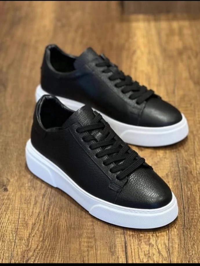 YENİ SEZON CASUAL SR MODEL - SİYAH PÜTÜR DERİ