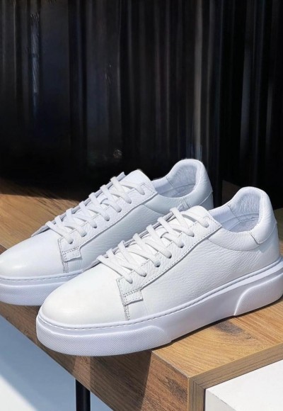 YENİ SEZON CASUAL SR MODEL - BEYAZ PÜTÜR DERİ