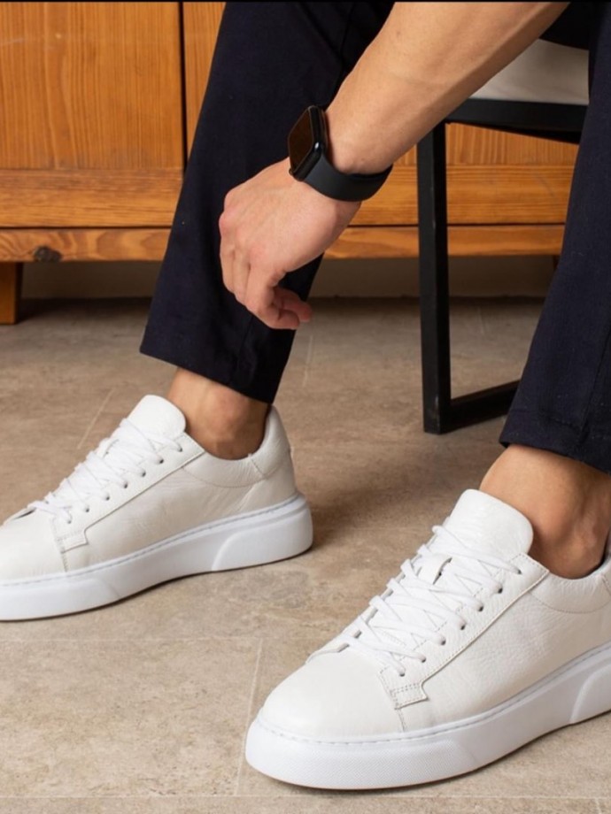 YENİ SEZON CASUAL SR MODEL - BEYAZ PÜTÜR DERİ