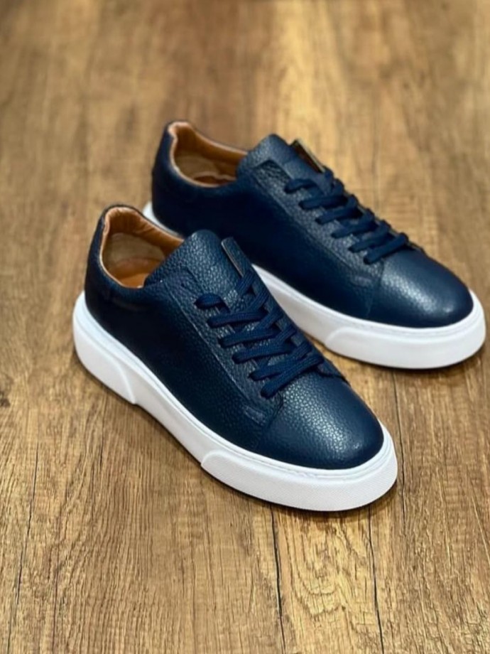 YENİ SEZON CASUAL SR MODEL - LACİVERT PÜTÜR DERİ