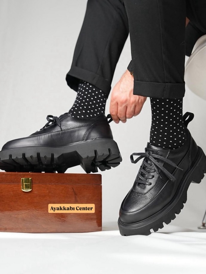 YENİ SEZON ZR CASUAL MODEL - SİYAH PÜTÜR DERİ